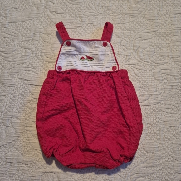 Janie and Jack Other - Janie and Jack girls size 0-3 months Layette watermelon bubble romper 2014 VGUC